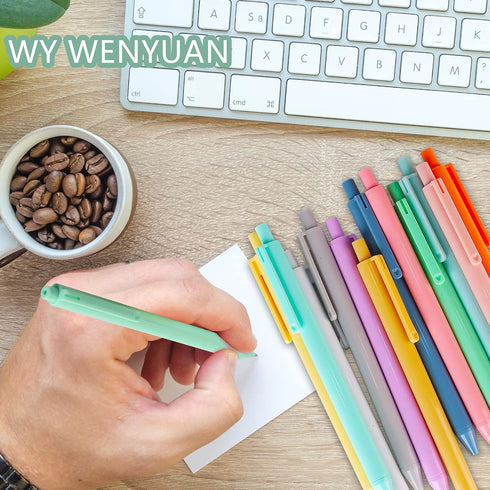 WY WENYUAN 24 Pcs Fine Point Smooth Writing Pens, Personalized Ballpoint Pens for Journaling and Note Taking