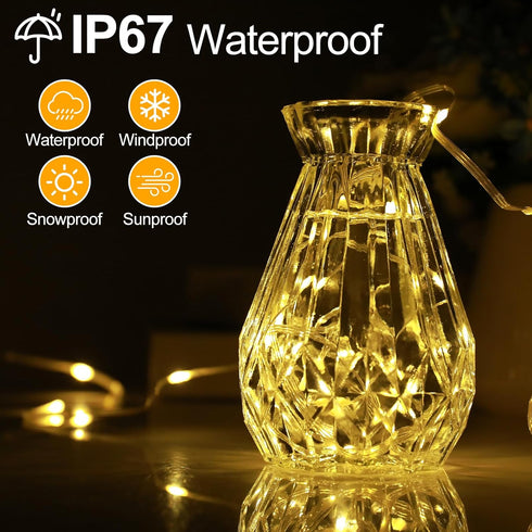 200FT 800LED 8 IP67 OGORI Fairy Lights Outdoor, Warm White Fairy String Lights Modes Remote & Timer, Waterproof Fairy