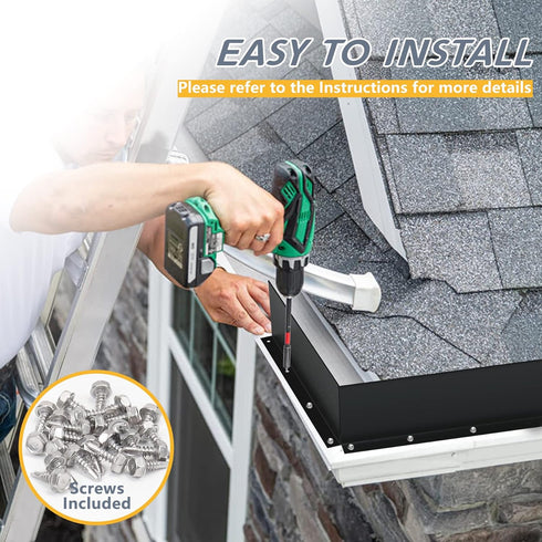 4 Pack Aluminum Gutter Valley Splash Guards, Rainwater Roofing Gutter Guard for Flat Roofs