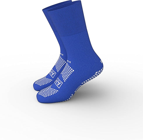 Pack 6 AMERICAN HOSPITAL SUPPLY AHS Slipper Socks | Blue X-Large Polyester-Spandex Knit Grip Socks with Elastic Cuff |