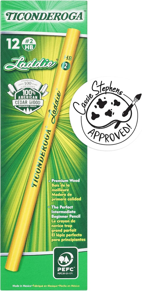 Ticonderoga Dixon Laddie Elementary Pencils, Without Eraser, Pack of 6 (72 Count Total)
