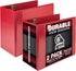 Samsill Durable 6 Inch Binder, Locking D Ring Binder, Customizable Clear View Cover, Red, 2 Pack, Holds 1225 Pages
