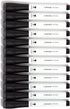 U Brands Fine Tip Dry Erase Markers, Low Odor Whiteboard Markers with Eraser, Black, Set of 12