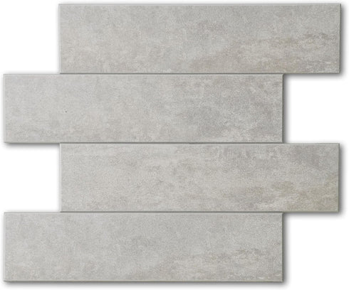 W&S 10-Sheet Peel and Stick Matte Warm Grey Subway Tile,Stick on Backplash