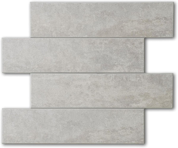 W&S 10-Sheet Peel and Stick Matte Warm Grey Subway Tile,Stick on Backplash