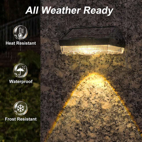 10 IP65 8 Pack Ellasay Solar Fence Lights Outdoor: Lighting Modes with RGB Solar Powered Deck Light - Waterproof - Led