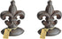 Lulu Decor Cast Iron Fleur De Lis Door Stop, 2 Lbs, Antique Brown Door Stopper (Set of 2)