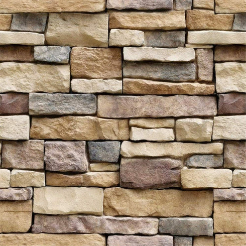 Yancorp 18"x120" Brick Wallpaper Peel and Stick Modern Stone Contact Paper for Kitchen Bedroom Accent Wall Brown Beige