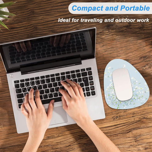 Rimilak Small Mouse Pad 6 x 7 Inch, Irregular Mini Mouse Mat with Non-Slip Rubber Base, Waterproof for Home Office,