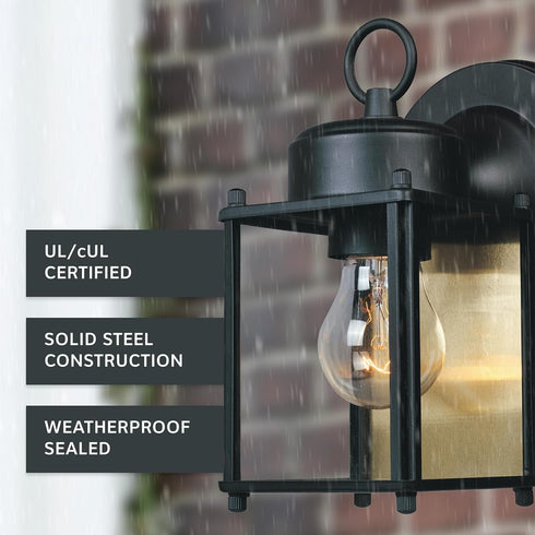 Pack 2, 8.25 Inch Set D334M-5EW-BK2 Designers Fountain Ivy Trail Outdoor Light Fixture of Exterior Wall Lantern Sconce