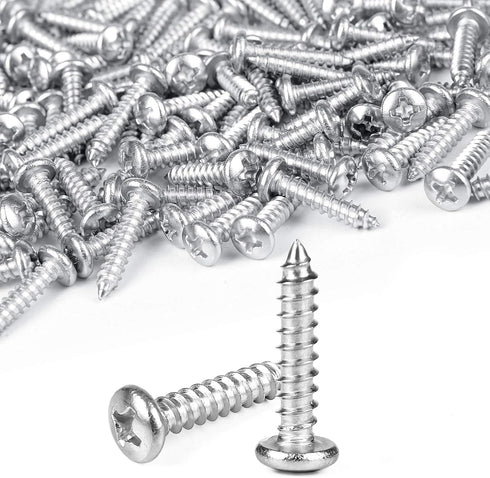 100 Pack 1/2 Inch Cable Clips, Rope Light P-Style Mounting Clips with Compatible Stainless Steel Pan Head Phillips Screws by Temoyj