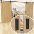 7" Flush Pull Handle: Sliding Barn Door Handle for Cabinets, Closet, Drawers - Black - Set of 2