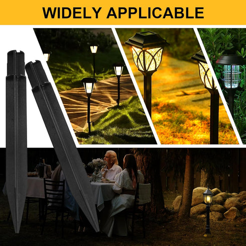 6 8.18 Inch 0.83 Inches) Litoexpe Pcs Reinforced Ground Spikes, ABS Plastic Solar Lights Stakes Replacement Stakes