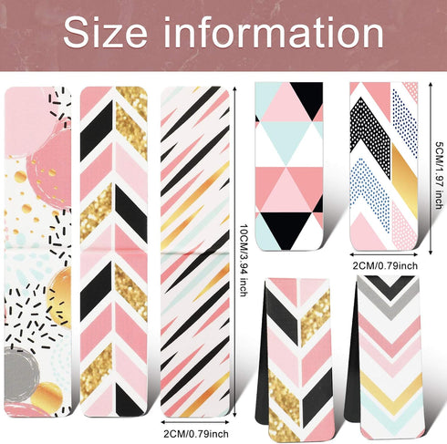 Zonon 24 Pieces Geometric Magnetic Bookmarks for Women, Assorted Page Markers Set for Book Lovers Reading Gifts