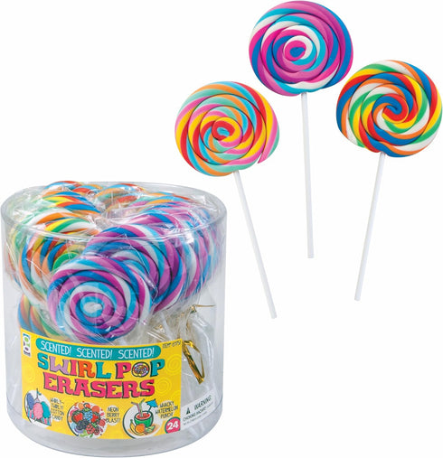 Raymond Geddes Swirl Pop Food Erasers - Pack of 24