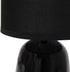 Simple Designs LT1134-BLK 10.04" Tall Traditional Ceramic Bedside Table Lamp with Matching Fabric Shade