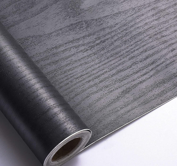 Arthome Black Wood Peel and Stick Contact Paper, Self-Adhesive Wallpaper for Countertop, Cabinets, Furniture, 17x120''