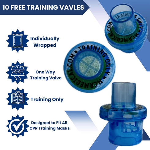 Pack 5 5 Combo of CPR Training Masks, Adult & Infant with Valves, MCR Medical
