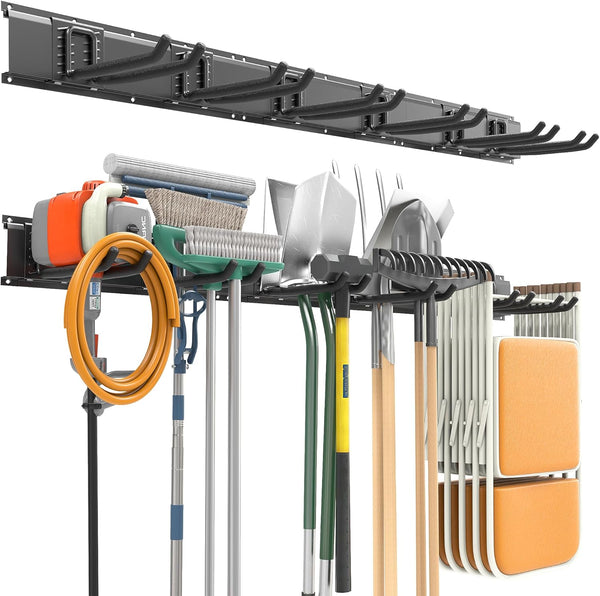 EVERHANGER Garage Tool Storage Organizer, Wall Mount Garden Tool Rack Organization, Heavy