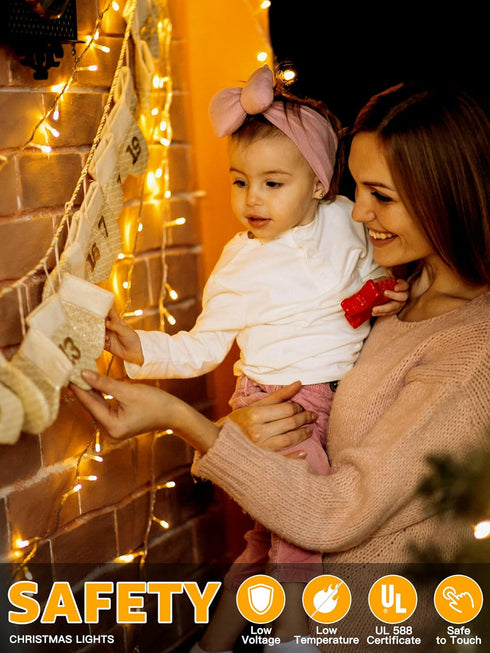 600LED 98FT, 8 Dimmable Guhope Christmas String Lights Waterproof String Lights with Remote and Timer, Modes Christmas