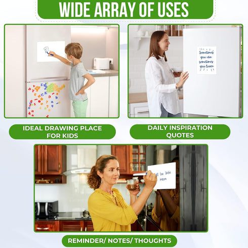 Magnetic Whiteboard for Fridge, 8.5x12 A4 Dry Erase Board for Refrigerator, White Board Magnet for Fridge