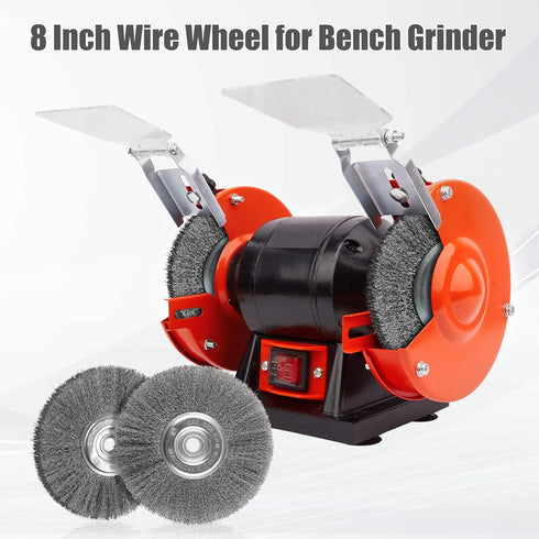 8-Inch Wire Wheel for Bench Grinder, 0.012 Carbon Steel Wire, Bench Wire Wheel Brush with 5/8" & 7/8" Arbor Hole, for
