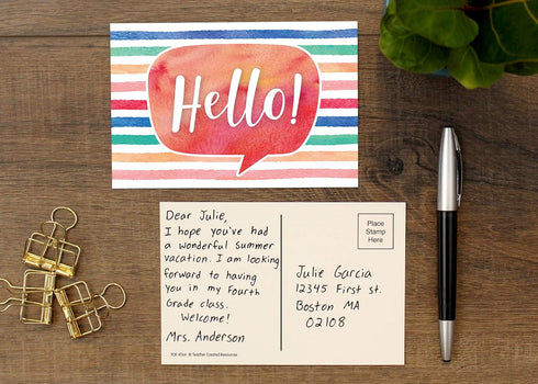 Watercolor Hello Postcards