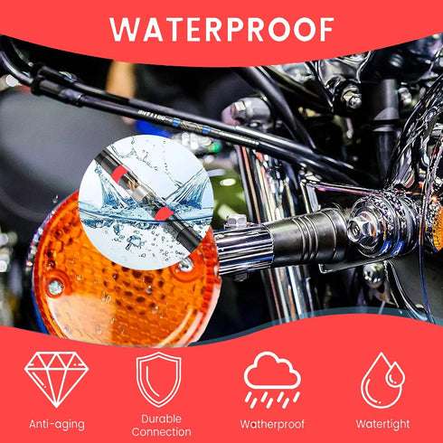 130 PCS Red Heat Shrink Butt Connectors, 22-18 AWG, Waterproof Solder Seal Wire Connectors for Automotive Marine Use