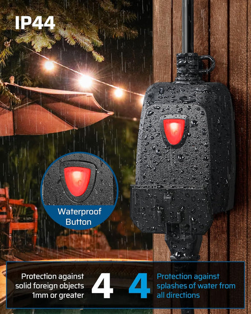 Dimmer Dimmable 100FT Dimmer Dimmable Bulbs DEWENWILS Outdoor for String Lights, Two-Remote Control Plug, Range
