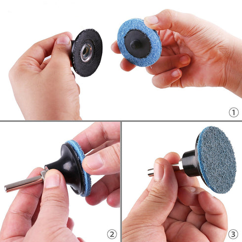 2 Inch, 46PCS, 1/4" LotFancy Sanding Disc for Die Grinder, Fine Grit Roll Lock Grinding Stripping Discs and Pad Holder