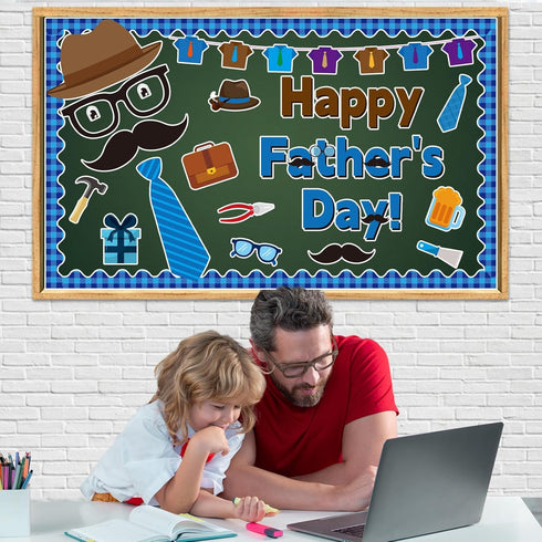 Father's Day Bulletin Board Decoration Set, Happy Father's Day Cutouts, Father Child Bulletin Boards for Classroom Decor