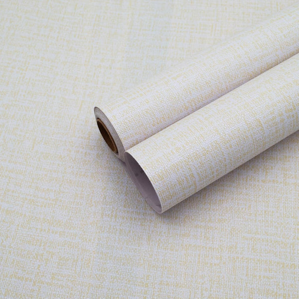 Yancorp 10ft Cream Textured Fabric Wallpaper, Faux Grasscloth Beige, Peel and Stick Self-Adhesive Removable Wall Paper