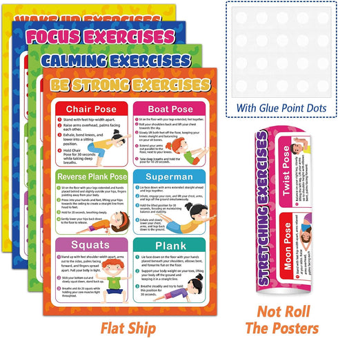 gisgfim Exercise Posters Stretching Yoga Workout Poster Physical Educational Fitness Decoration Physical Bodyweight