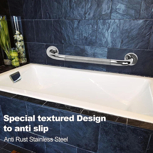 PAUANI 1/2 Rail(1PCS,40cm) Pcs Wall Mounted Grab Bar Rail - Anti-Slip Bathroom Shower Grab Bars Stainless Steel Safety
