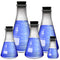 Glass Flask 5 Piece Set, Narrow Mouth Erlenmeyer, Borosilicate 3.3 Glass - 50ml to 1000ml
