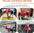 Gate Valve Lockout and Safety Padlock, 2 Sets, Hose Bib Lock for Outdoor Faucet Knob, Plastic Red Secure Locks