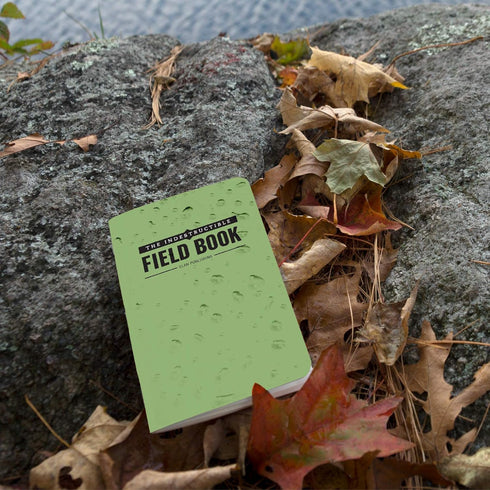 Elan Publishing Company Waterproof Field Notebook - 3.5"x5.5" Green Lined Memo Book - Pack of 4