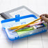 BAZIC 8" Plastic Pencil Case | Double Deck Utility Storage Box, Bright Color, Multi-Purpose Organizer, 4-Pack