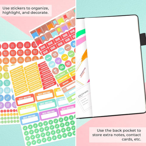 Clever Fox Meeting Notebook, A5 Work & Business Organizer with Notes & Action Items for Project Management & Meetings