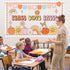 Groovy Fall Pumpkin Bulletin Board Set, Autumn Thanksgiving Decorations, Peace Love Paper Cutouts for Classroom Decor