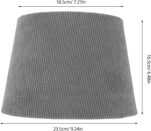 18.5cm DOITOOL Fabric Lamp Shade Replacement for Table Lamp and Floor Lampshade, Grey Linen Cloth, Diameter, Suitable