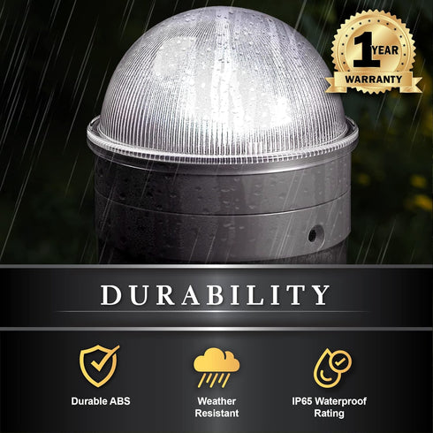 CH2233S Summit 1-7/8", 2", 2-2/8",2.5, 2-7/8",3" Classy Caps Chain Link Solar Post Cap, Silver High Output LED, Fits