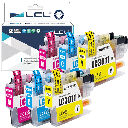 LCL Compatible Ink Cartridge Replacement for Brother LC30113PKS LC-3011 LC3011 LC-3011C LC3011C LC3011M LC3011Y for