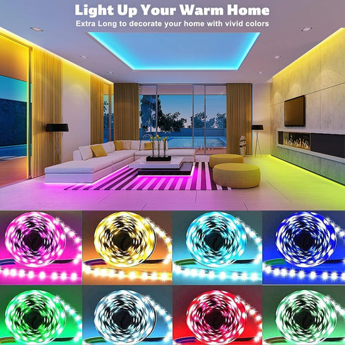 100ft REEMEER Led Lights Smart APP Control Music Sync Strip Lights RGB Color Changing Strips with Remote, for Bedroom