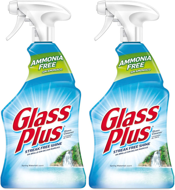 Glass Plus Glass Cleaner, 32 fl oz Bottle, Multi-Surface Glass Cleaner (Pack of 2)