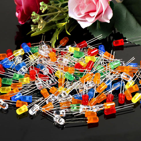 Juasky 400pcs Kit5mm Led Light Diode Light Emitting Diodes Assortment for Science Experiment DIY Projects