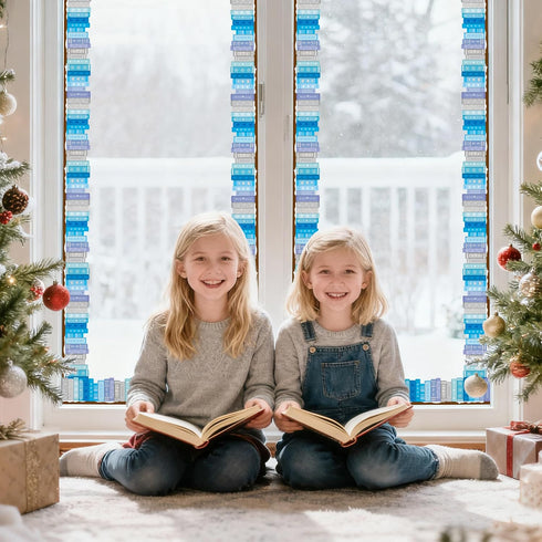 65ft Set BeYumi Snowflake Bookshelf Border Trim - Winter Snowflake Books Rolled Border Trim Christmas Gray Blue