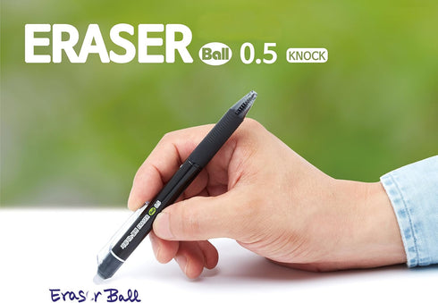 ERASER BALL 3 Color 0.38mm Erasable Gel Pen and Refills - Black Blue Red Ink, MB-300 (5 Pens)