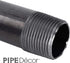 Pipe Decor 1” x 2” Malleable Cast Iron Pipe, Pre Cut Connector, Industrial Steel Grey, 6 Pack