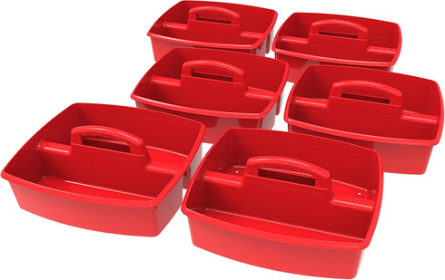 Storex Large Classroom Caddy, 13 x 11 x 6.575 Inches, Red, Case of 6